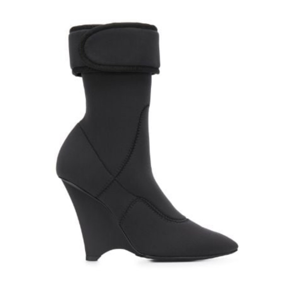 Yeezy - Black Wedge Scuba 125 Ankle Boots